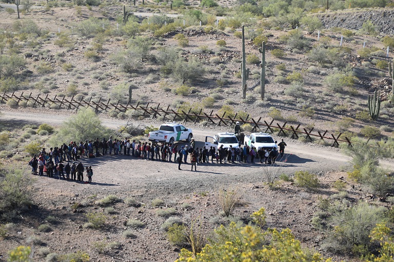 Lukeville agents apprehended 135 persons west of Lukeville on Monday morning