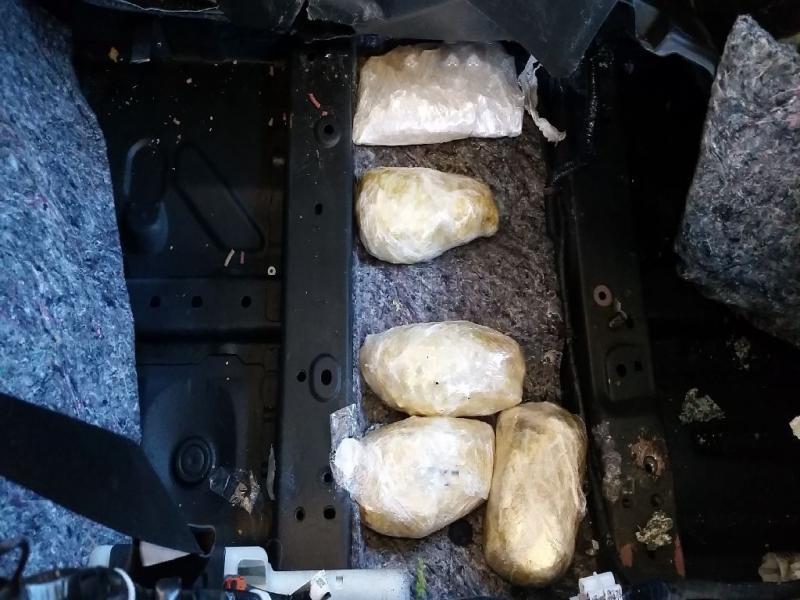 A CBP canine led officers to the flooring of a smuggling vehicle, where they located 24 pounds of meth
