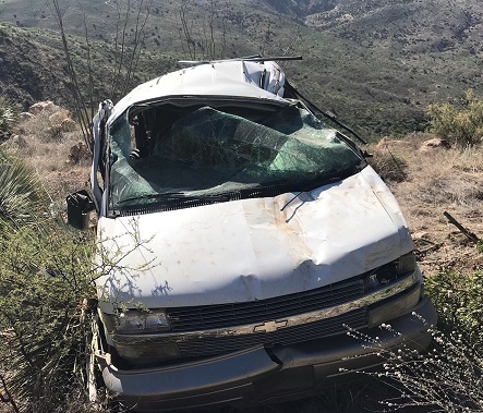 Agents discovered a van that had rolled over in a remote area west of Tucson