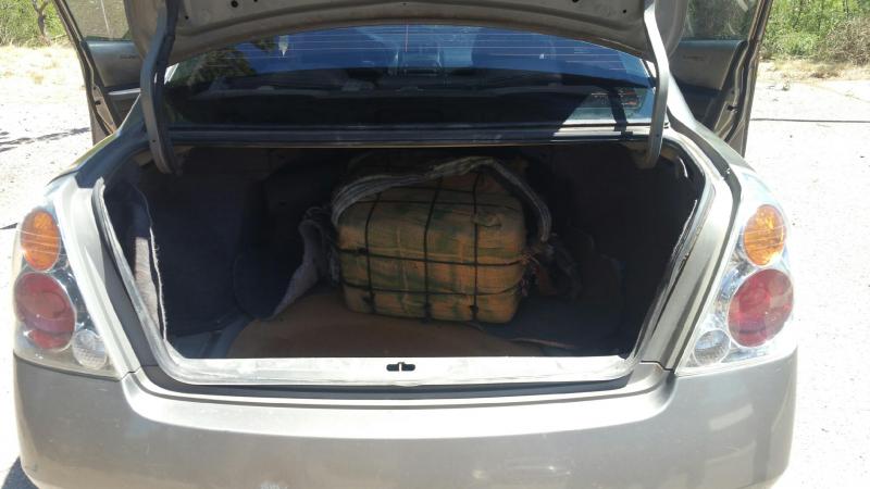 Agents from Douglas and BET Naco Station searched unsuccessfully for trhe driver of a load vehicle, which yielded more than 45 pounds of marijuana