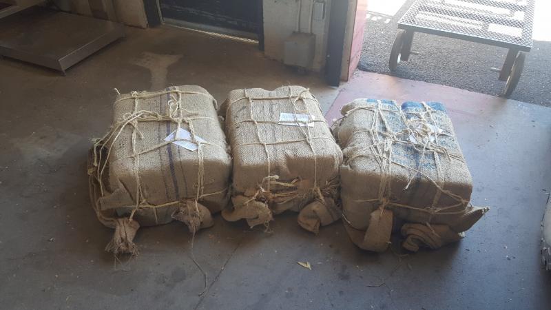Horse Patrol Unit members tracked down four smugglers and seized bundles of marijuana