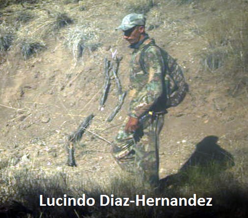  Diaz walking along a trail north of the Mexican border