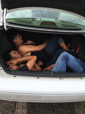 Agents in Sonoita found three illegal aliens in the trunk of a vehicle stopped at the SR83 checkpoint