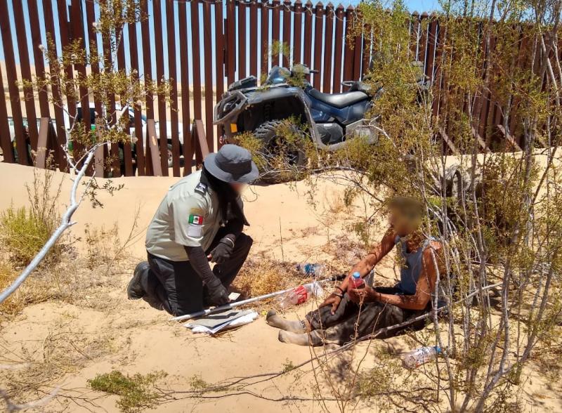 Yuma Sector agents alerted their Mexican counterparts of a man in distress, just south of the Border Wall