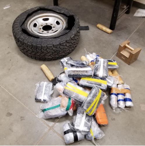 Agents seized $600,000 worth of hard drugs inside of a spare tire