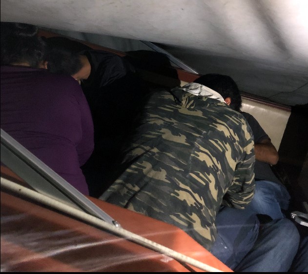 Agents discovered 8 illegal aliens hiding beneath a boat tarp that was being towed by an SUV