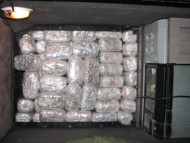 Smugglers used an aftermarket compartment to hide a load of marijuana