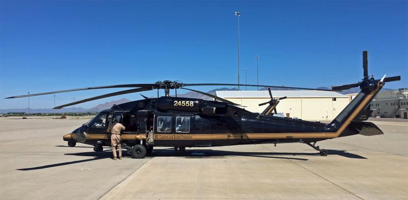 A UH-60L Black Hawk crew from the Tucson Air Branch ready for a cross-country trip to aid in the Hurricane Matthew relief efforts