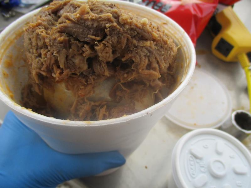 Fentanyl pills were hidden within a cup of shredded beef