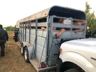 people locked in livestock trailer