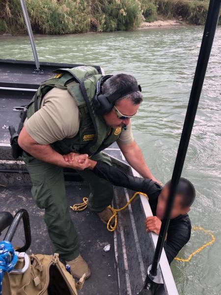 Border Patrol Marine Unit Rescues Drowning Individual in River 