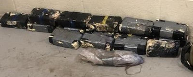 Eagle Pass Border Patrol agents, in coordination with local police, seized 15.5 pounds of narcotics, which included black tar heroin, cocaine, and methamphetamine.