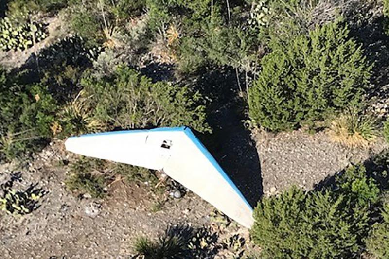 An AMO air crew spotted the wreckage of the ultralight in a remote area near Pandale, TX.