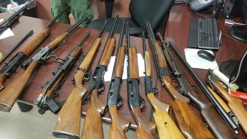 Carrizo Springs Border Patrol agents seized four handguns and 13 assorted rifles and shotguns.