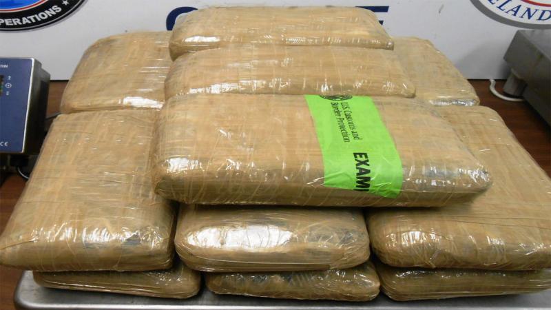 Packages containing 35.53 pounds of cocaine seized by CBP officers at Hidalgo International Bridge