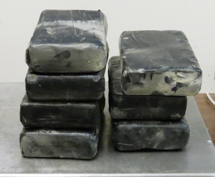 Packages containing 18 pounds of cocaine seized by CBP officers at Hidalgo International Bridge