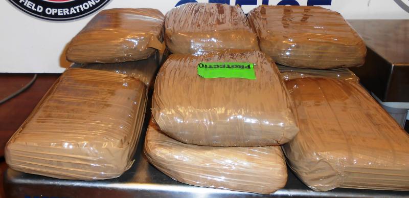 Packages containing nearly 23 pounds of cocaine seized by CBP officers at Hidalgo International Bridge