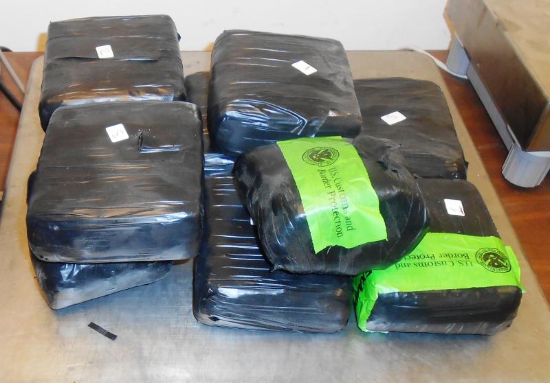 Packages containing 13 pounds of cocaine seized by CBP officers at Hidalgo International Bridge