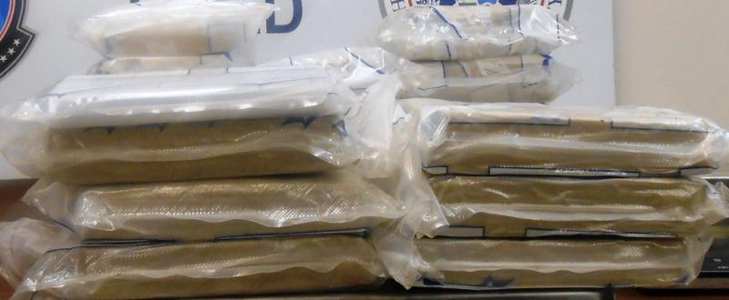 Packages containing 51 pounds of cocaine seized by CBP officers at Hidalgo International Bridge