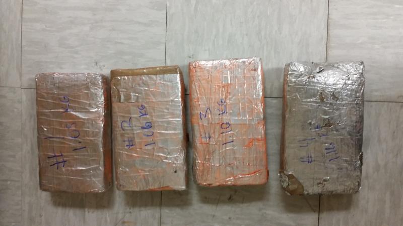 Packages containing nearly 10 pound sof cocaine seized by CBP officers at Laredo Port of Entry