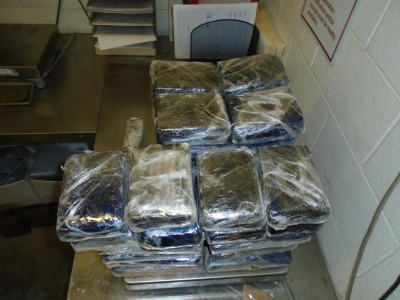 Packages containing 112 pounds of cocaine seized by CBP officers at World Trade Bridge