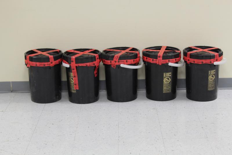 Containers filled with 139 pounds of methamphetamine seized by CBP officers at Colombia-Solidarity Bridge