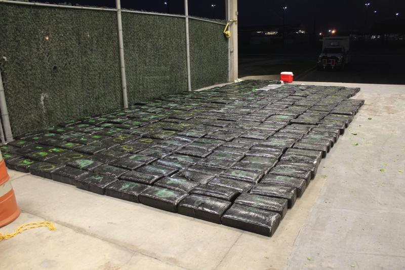 Packages containing 3,159 pounds of marijuana seized by CBP officers at Pharr International Bridge
