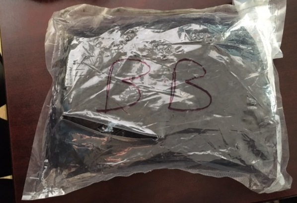 Package containing just over two pounds of cocaine seized by CBP officers at Brownsville Port of Entry