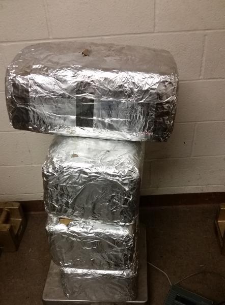 Packages containing 91 pounds of marijuana seized by CBP officers at Brownsville Port of Entry