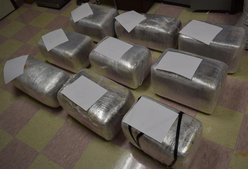 Packages containing 240.79 pounds of marijuana seized by CBP officers at Brownsville Port of Entry