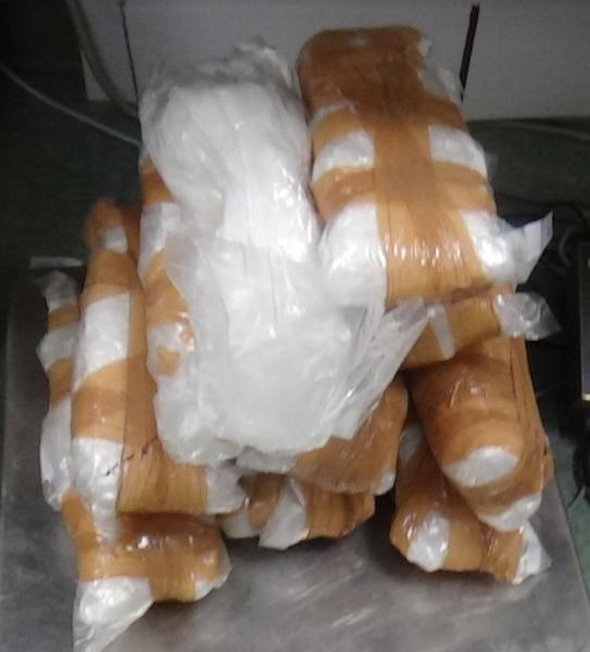 Packages containing 23 pounds of methamphetamine seized by CBP officers at Brownsville Port of Entry