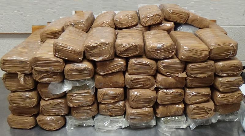 Packages containing 109 pounds of marijuana seized by CBP officers at Brownsville Port of Entry