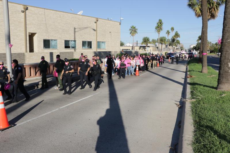 Brownsville Port of Entry CBP, community participants conduct a walk to raise awareness for breast cancer