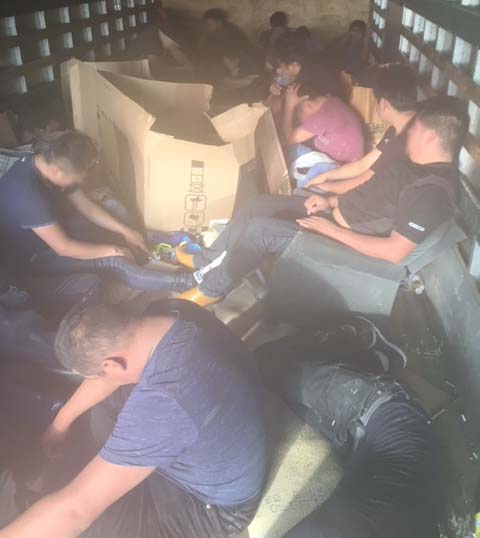 Border Patrol agents rescued 24 aliens hidden in a tractor trailer that had fled from the checkpoint on State Highway 59