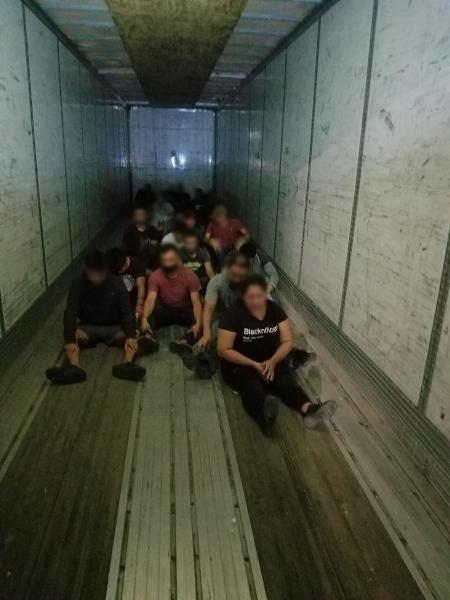 Border Patrol agents discovered 24 aliens within a tractor trailer at the Interstate 35 checkpoint