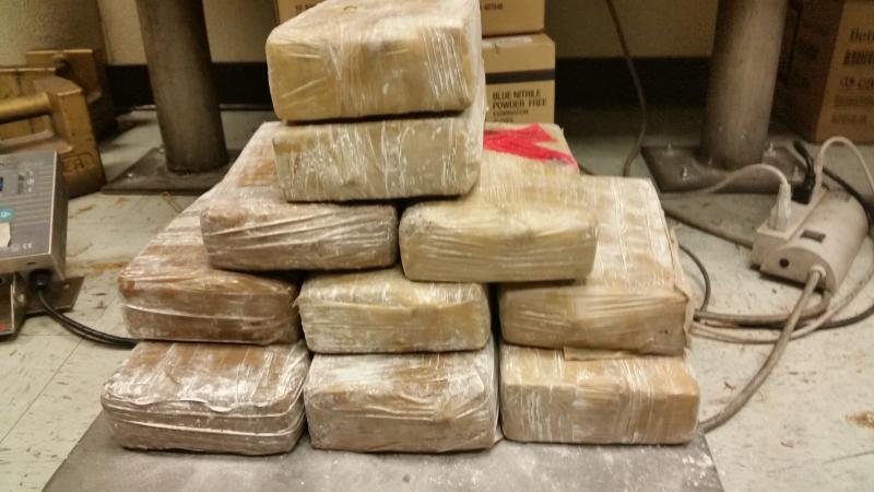 Packages containing more than 25 pounds of cocaine seized by CBP officers at Laredo Port of Entry