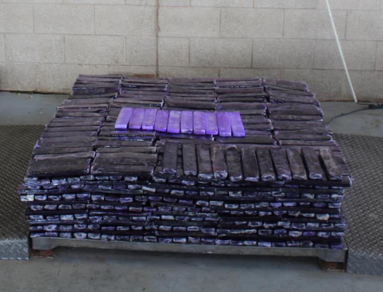 Packages containing 804.69 pounds of methamphetamine seized by CBP officers at Pharr International Bridge.