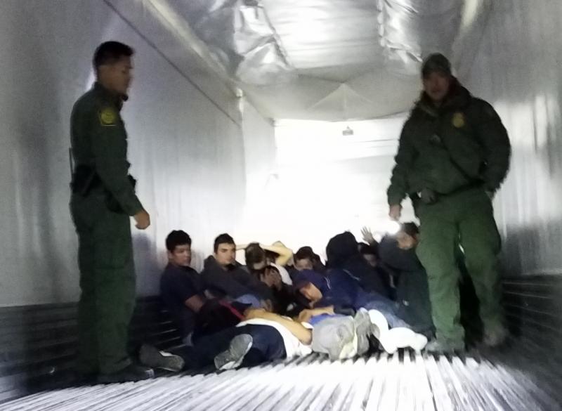 Border Patrol agents discovered 37 aliens hidden in a tractor trailer at the Interstate 35 checkpoint