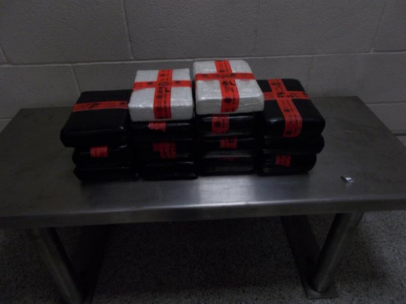 Packages containing 37 pounds of cocaine seized by CBP officers at World Trade Bridge