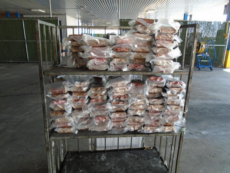Packages containing 424 pounds of cocaine seized by CBP officers at World Trade Bridge