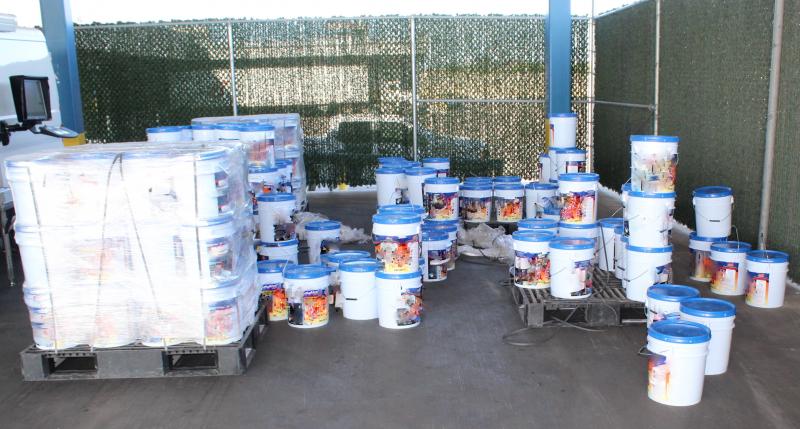 CBP officers discovered 474 pounds of methamphetamine amid a shipment of acrylic polymers at World Trade Bridge.