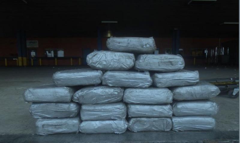 Packages containing 48 pounds of cocaine seized by CBP officers at World Trade Bridge
