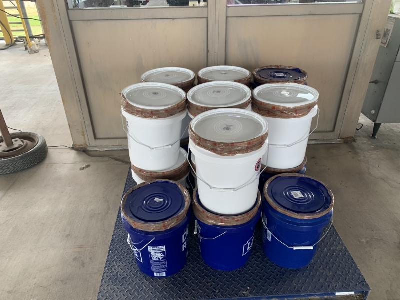 Buckets containing 565 pounds of liquid methamphetamine seized by CBP officers at Eagle Pass Port of Entry