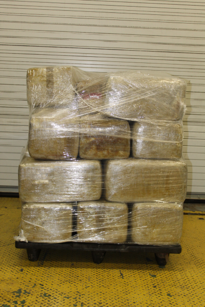 Packages containing 576 pounds of marijuana seized by CBP officers at World Trade Bridge