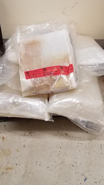 Packages containing 63 pounds of methamphetamine seized by CBP officers at Laredo Port of Entry