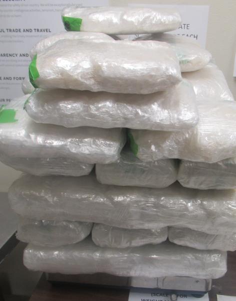 Packages containing 191 pounds of methamphetamine seized by CBP officers at Hidalgo International Bridge.