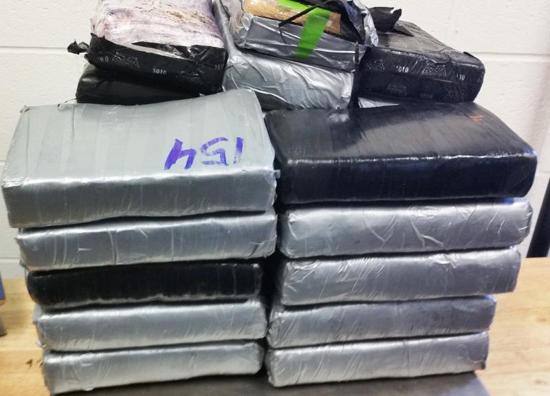 Packages containing 72 pounds of cocaine seized by CBP officers at Anzalduas International Bridge