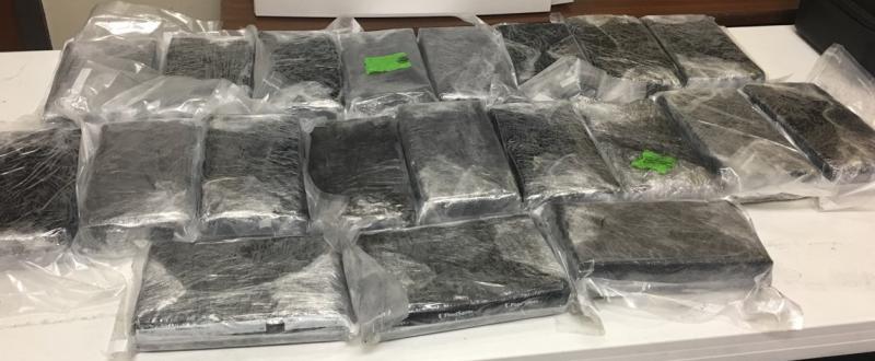 Packages containing 51 pounds of cocaine seized by CBP officers at Laredo Port of Entry
