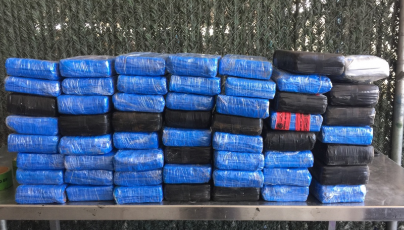 Packages containing 130 pounds of cocaine seized by CBP officers at Laredo Port of Entry