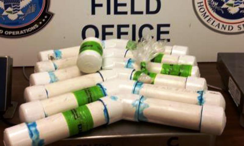 Packaging containing 19 pounds of methamphetamine seized by CBP officers at Hidalgo/Pharr/Anzalduas Port of Entry